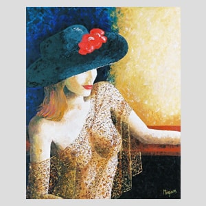 Lady with flower hat